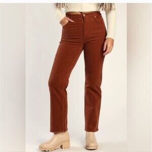 Rolla's corduroy straight pants high rise brick orange sz 34